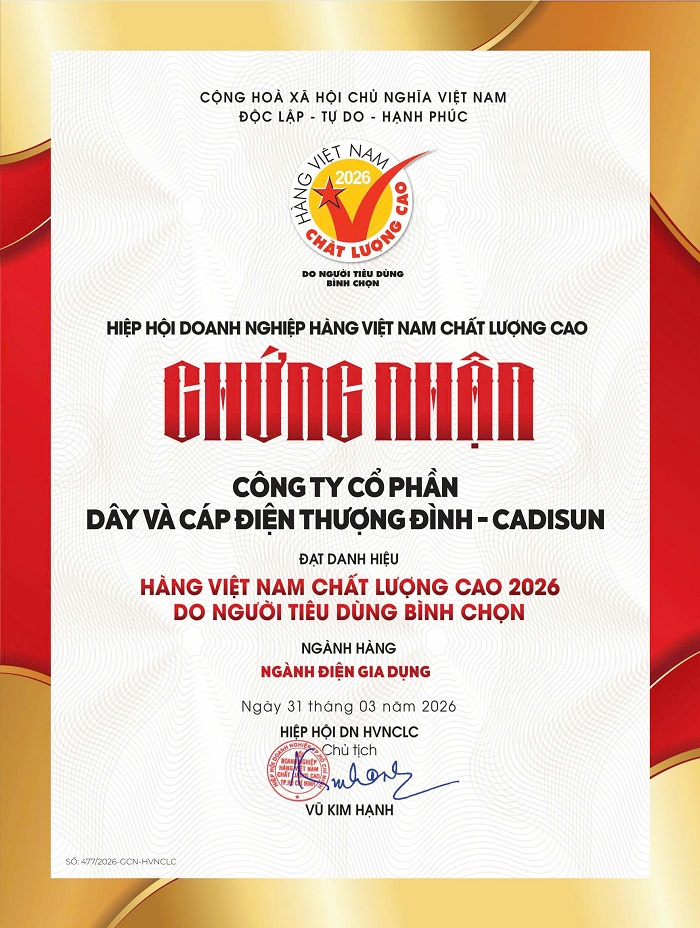 CADI-SUN tiếp tục được vinh danh Hàng Việt Nam chất lượng cao 2026, củng cố niềm tin người tiêu dùng